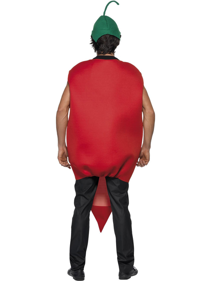 Chilli Pepper Costume Adult Red Tabard and Green Hat