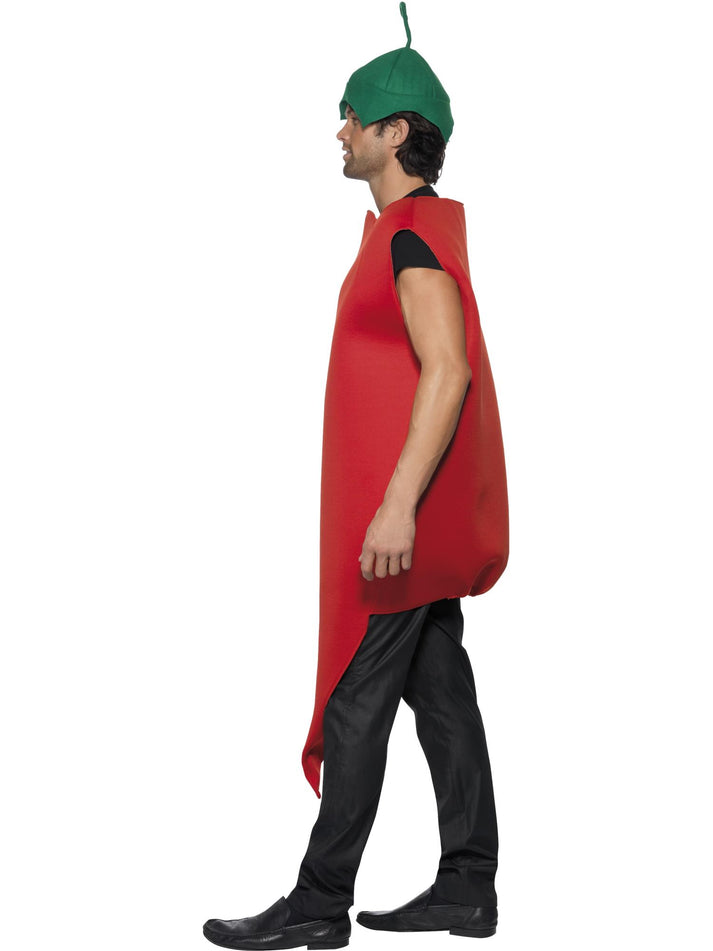 Chilli Pepper Costume Adult Red Tabard and Green Hat