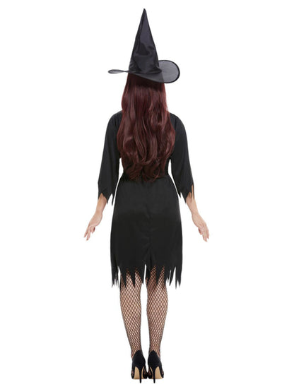 Spooky Witch Costume Adult Black Dress Hat Belt 4