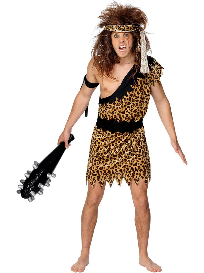 Caveman Costume Adult Brown Tunic Headband and Armband