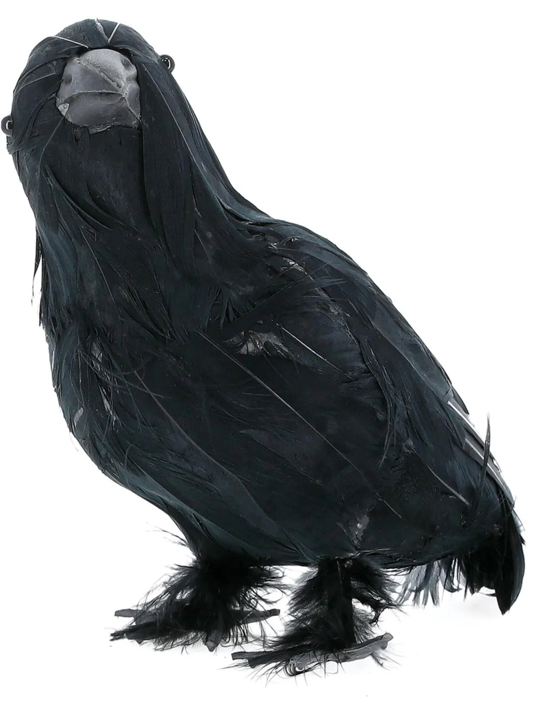 Black Crow Feathered 33cm Imitation Plastic Halloween Decoration