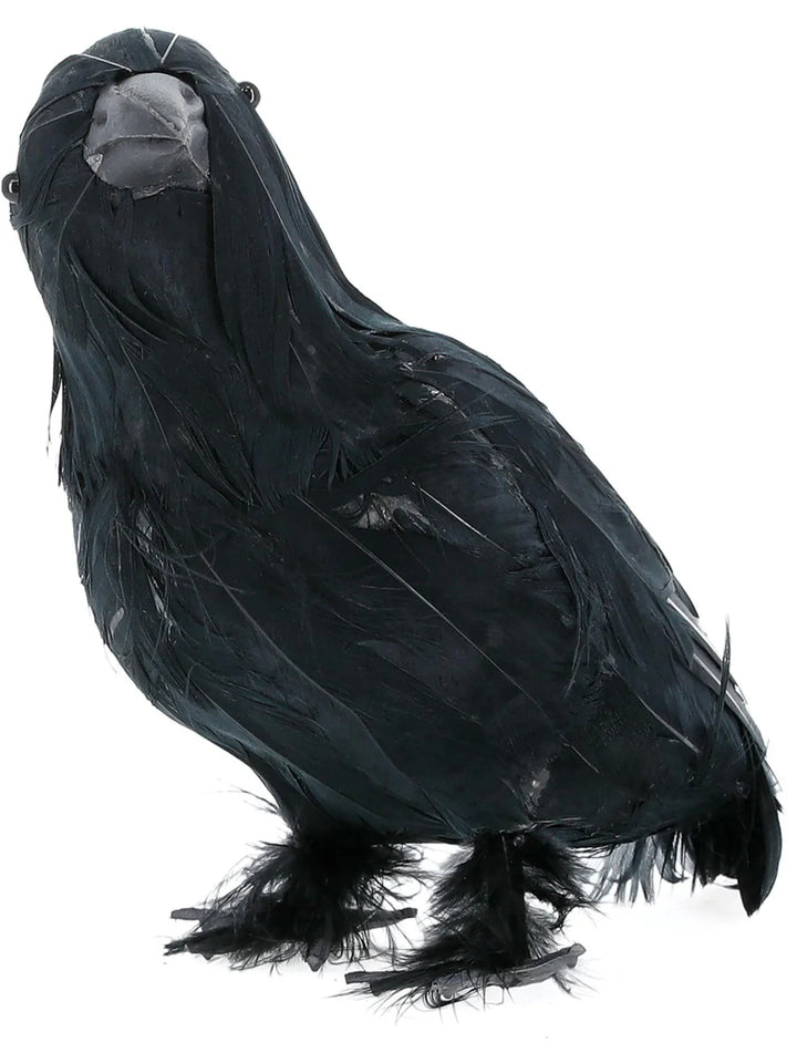 Black Crow Feathered 33cm Imitation Plastic Halloween Decoration