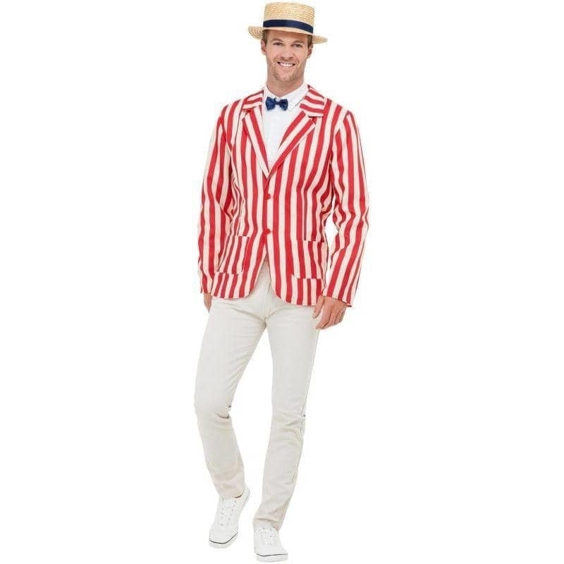 20s Barber Shop Costume Adult Red White Suit 1