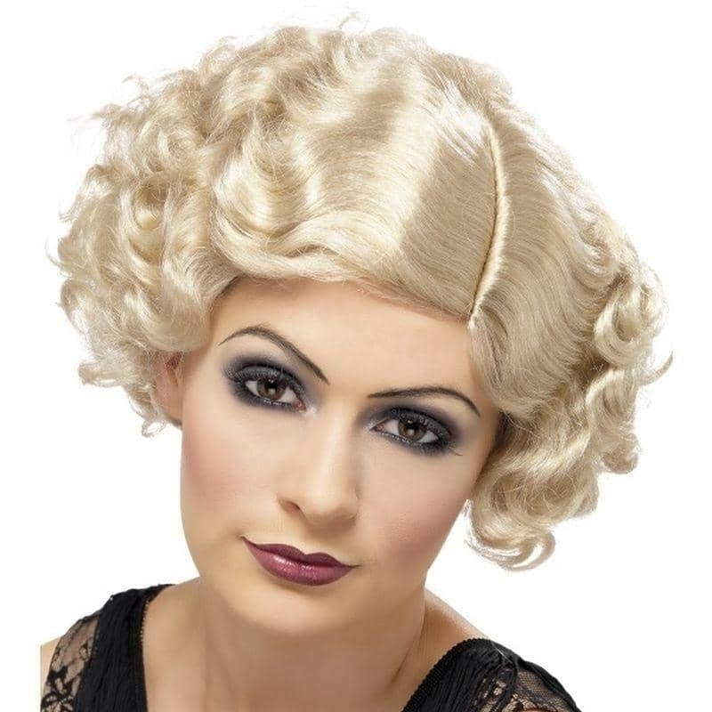 20s Flirty Flapper Wig Blonde Short and Wavy Adult Costume Accessory 1