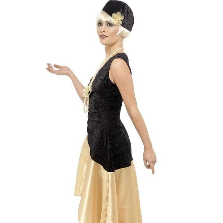 20s Gatsby Girl Costume Ladies Black Gold Dress_3