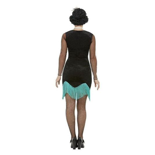 20s Peacock Flapper Costume Adult Green Black 2