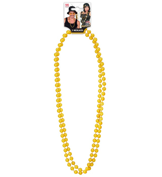 Set Of 2 Gold Beaded Necklaces40 Cm 