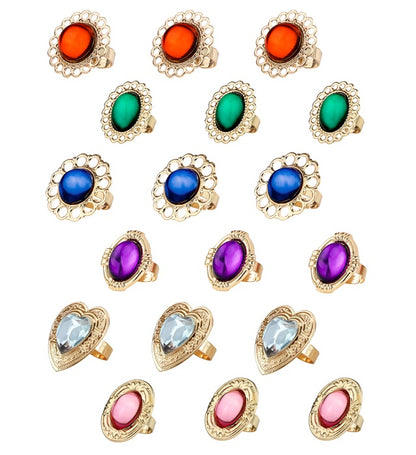 Ring With Gem 6 Styles And Colors Ass. - In Box
