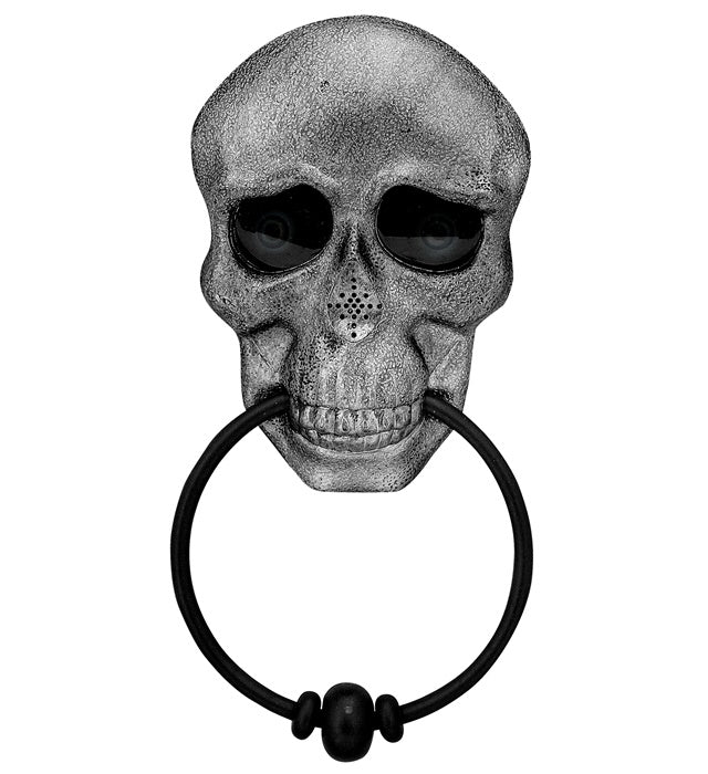 Skull Door Knocker With Animated Eyes And Creepy Voice
