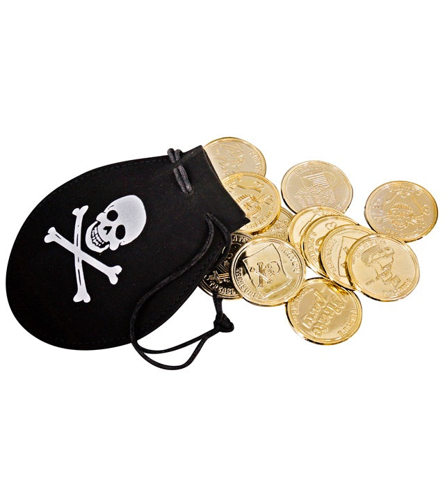 Pirate Pouch With 12 Gold Doubloons