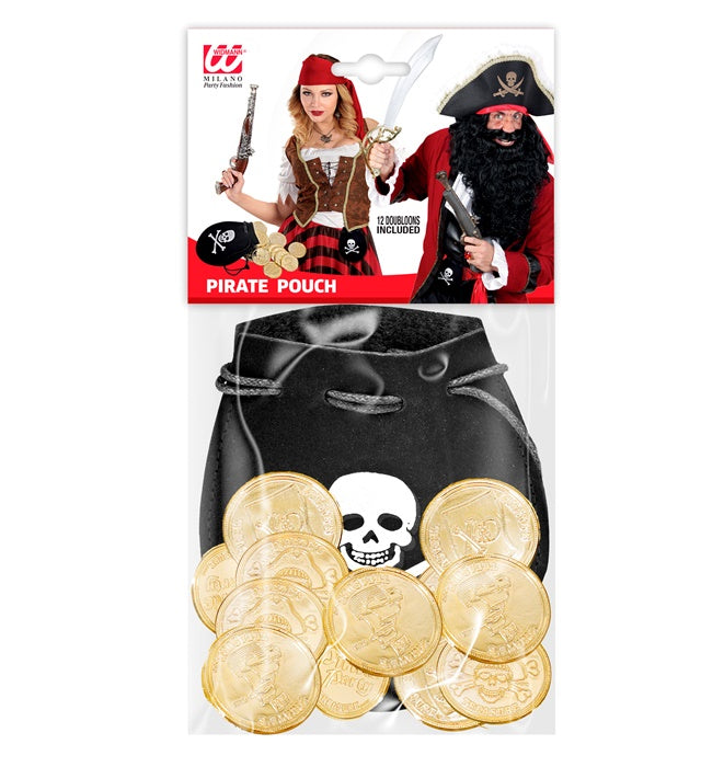 Pirate Pouch With 12 Gold Doubloons