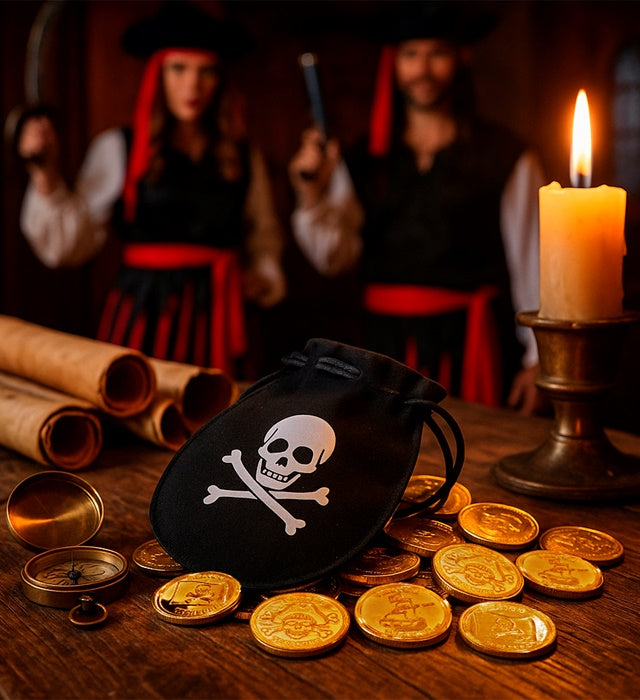 Pirate Pouch With 12 Gold Doubloons