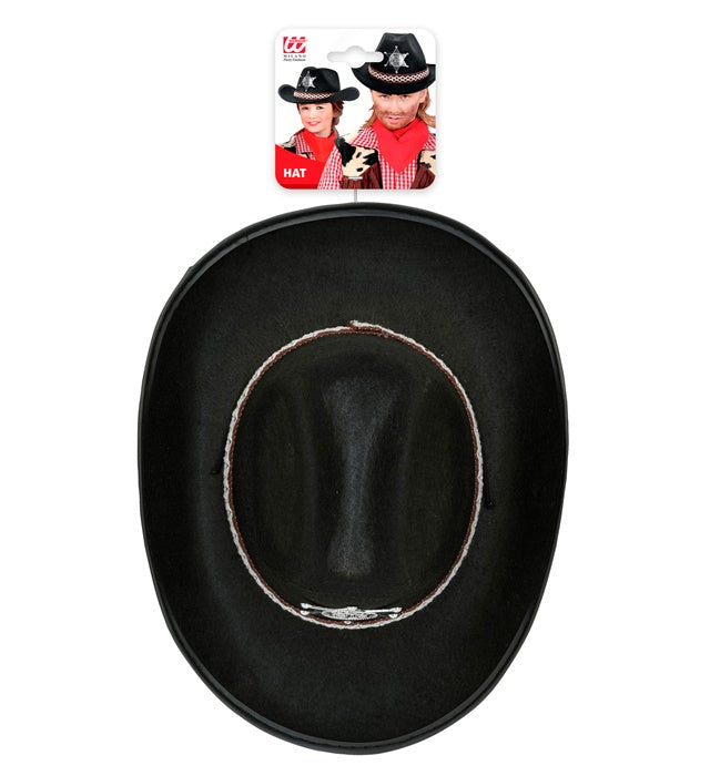 Black Cowboy Hat With Sheriff Star Child Size