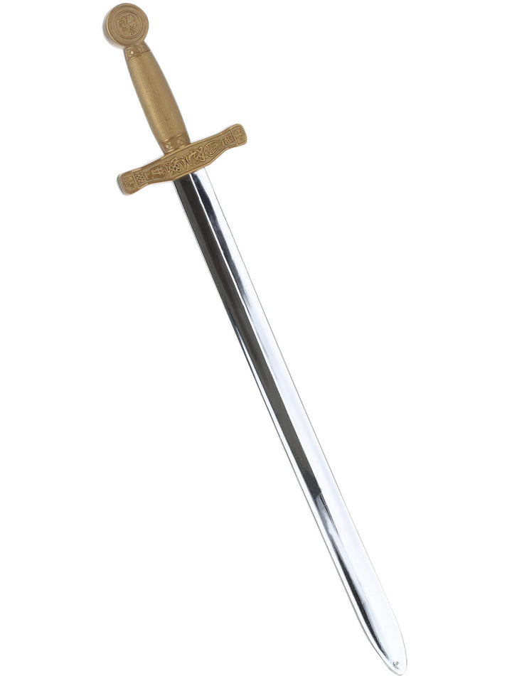 Knights Sword Adult Silver Straight Hilt 62cm Fantasy Costume Accessory