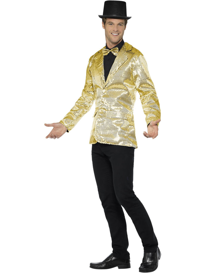 Sequin Jacket Mens Adult Gold Rocky Horror Costume Accessory