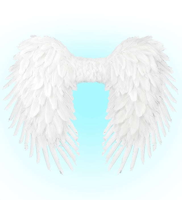 White Foldable Feather Wings 80X60 Cm