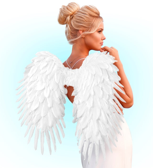White Foldable Feather Wings 80X60 Cm