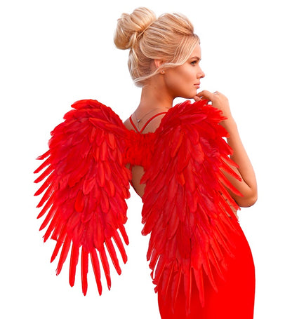 Red Foldable Feather Wings 80X60 Cm