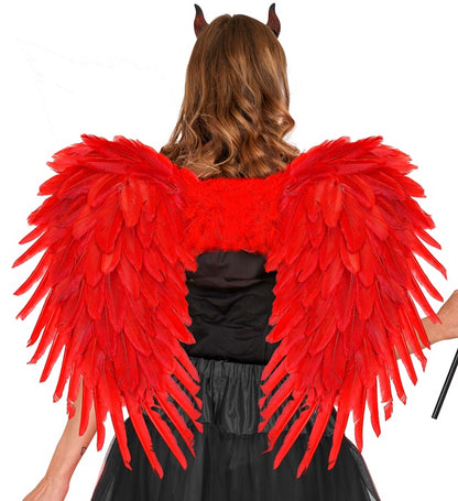 Red Foldable Feather Wings 80X60 Cm