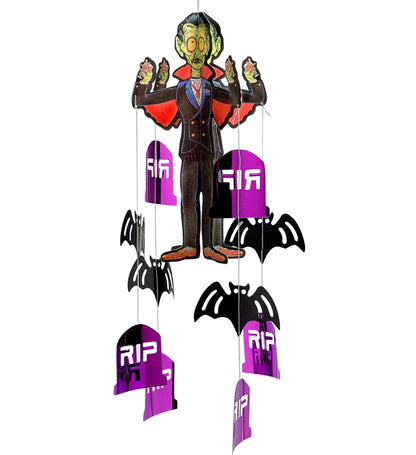 Halloween Character With Hanging Decorations 3 Styles Ass.: Vampire- Scarecrow - Skeleton