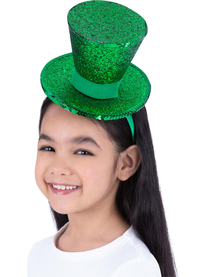 Fever Mini Top Hat Green Detachable Netting Headband Festive Costume Accessory