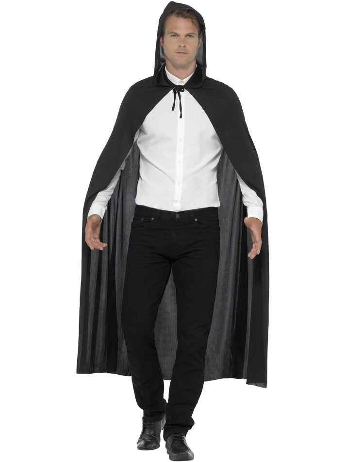 Hooded Vampire Cape Black Adult Costume Accessory 1
