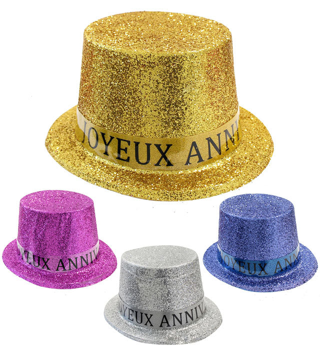 Joyeux Anniversaire Top Hat- 4 Colours Ass.