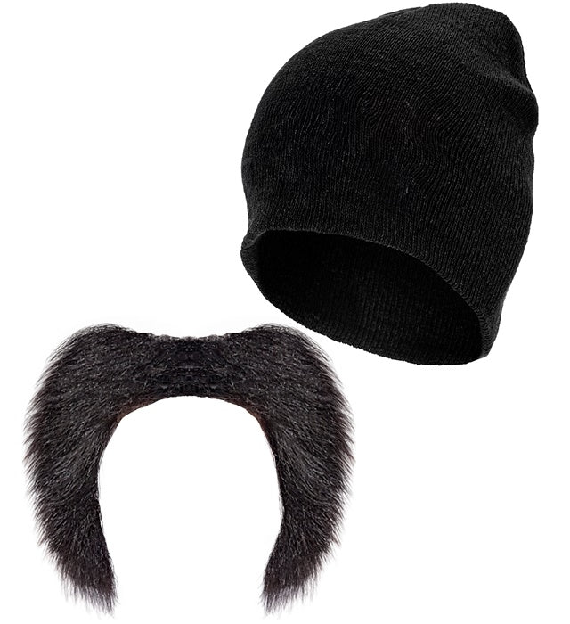 Inmate / Biker Set  Cap, Moustache 