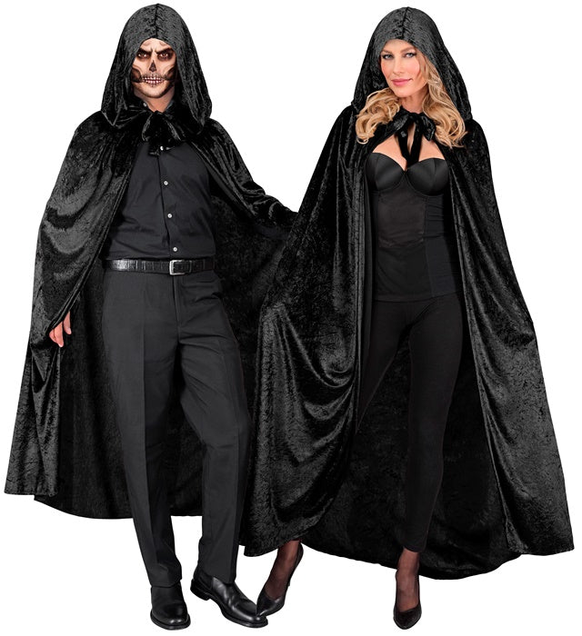 Black Velvet Hooded Cape 140 Cm 