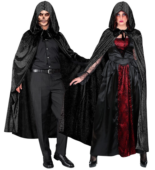Black Velvet Hooded Cape 140 Cm 