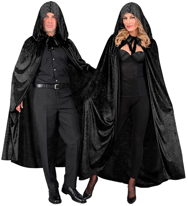 Black Velvet Hooded Cape 140 Cm 