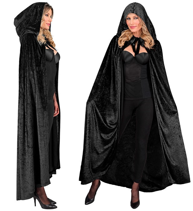 Black Velvet Hooded Cape 140 Cm 