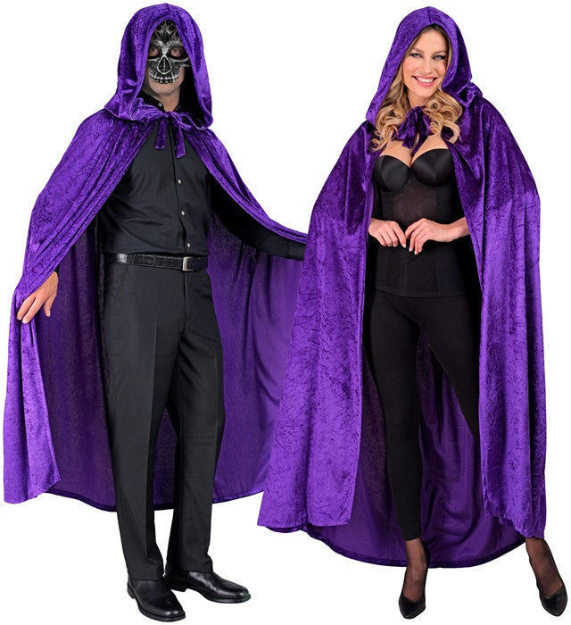 Purple Velvet Hooded Cape 140 Cm 