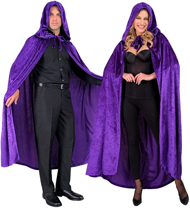 Purple Velvet Hooded Cape 140 Cm 