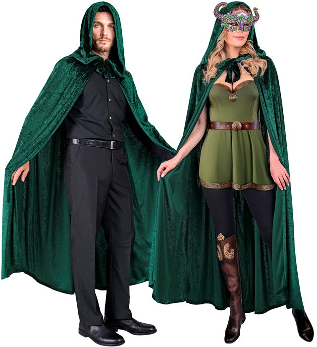 Green Velvet Hooded Cape 140 Cm 