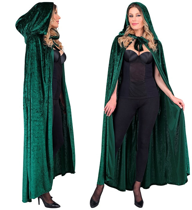 Green Velvet Hooded Cape 140 Cm 