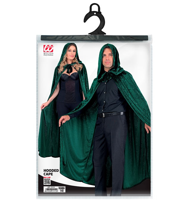 Green Velvet Hooded Cape 140 Cm 