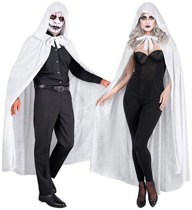 White Velvet Hooded Cape 140 Cm 