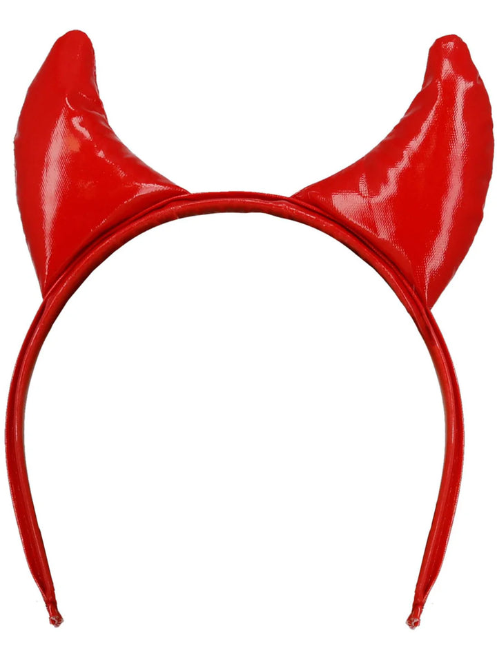 Red PVC Devil Horns on Headband Halloween Costume Accessory