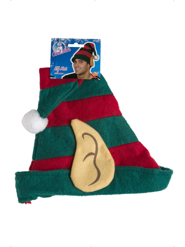 Elf Hat Adult Red Green with Soft Pointy Elf Ears Costume Accessory 2