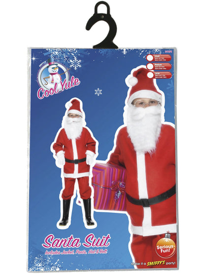 Santa Boy Costume Red and White Jacket Trousers Hat and Black Belt 3
