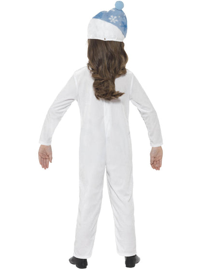 Snowman Toddler Costume Kids White Jumpsuit and Hat with Carrot Nose 3