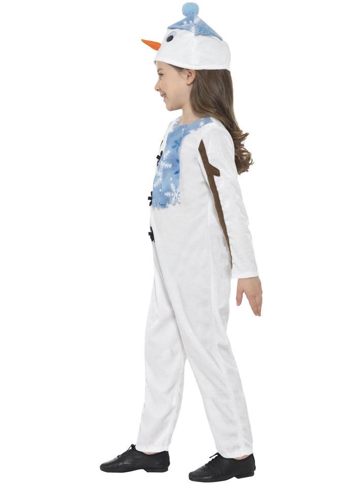 Snowman Toddler Costume Kids White Jumpsuit and Hat with Carrot Nose 2