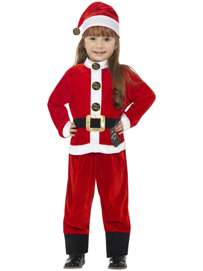 Santa Toddler Costume Kids Red White Jumpsuit and Hat