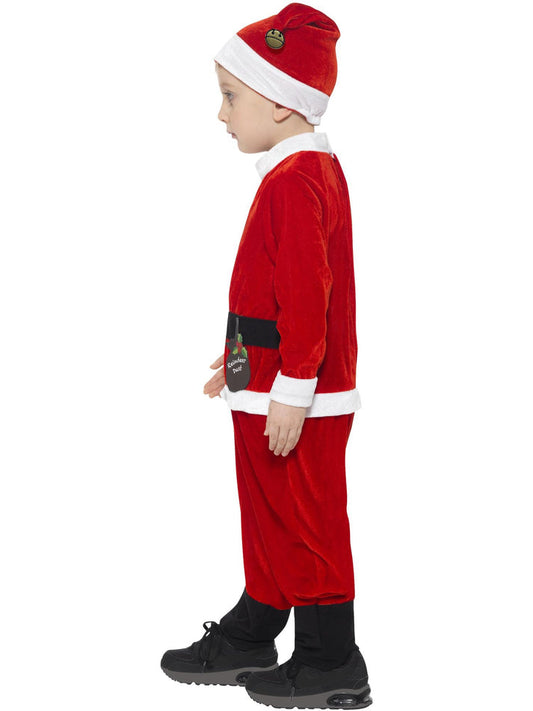 Santa Toddler Costume Red White Jumpsuit and Hat 2