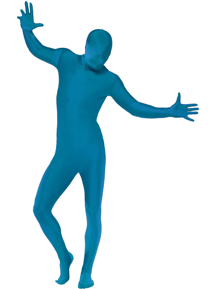 Second Skin Suit Adult Blue with Bumbag Concealed Fly and Under Chin Opening