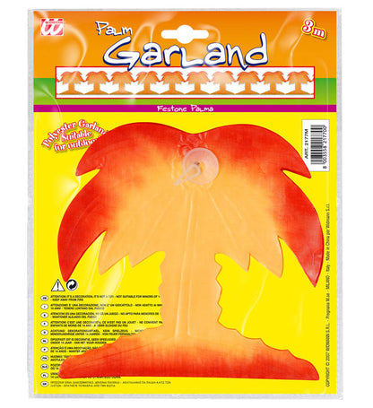 Palm Tree Garland 3 M - In Polyester - Suitable For Outdoor