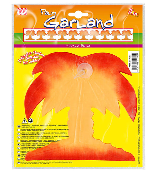Palm Tree Garland 3 M - In Polyester - Suitable For Outdoor