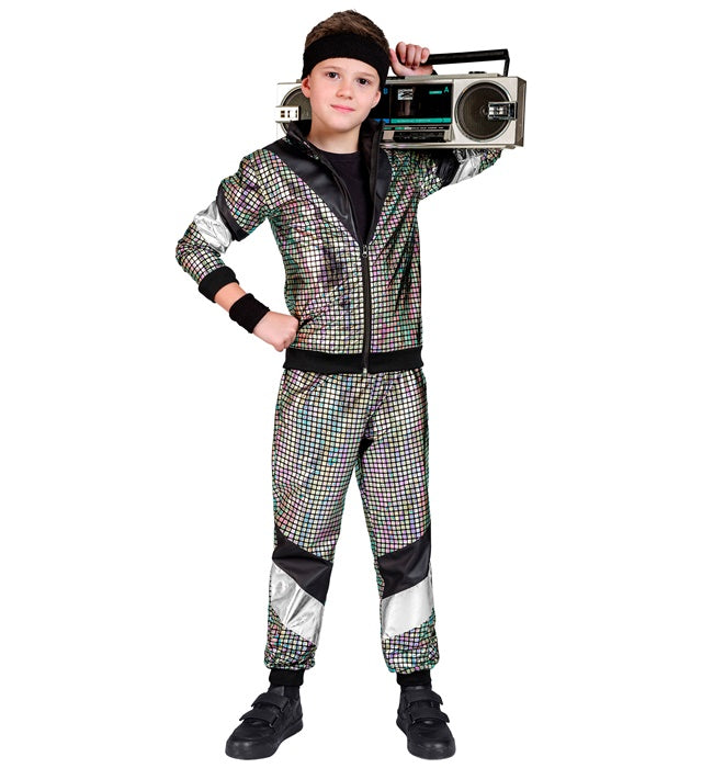 80'S Multicolor Reflective Shell Suit  Jacket, Pants 