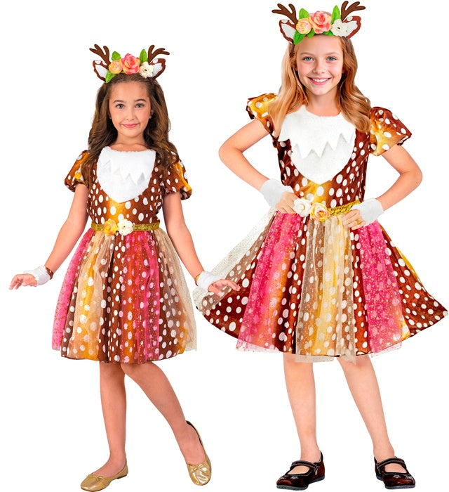 Reindeer  Dress, Headpiece, Fingerless Gloves 